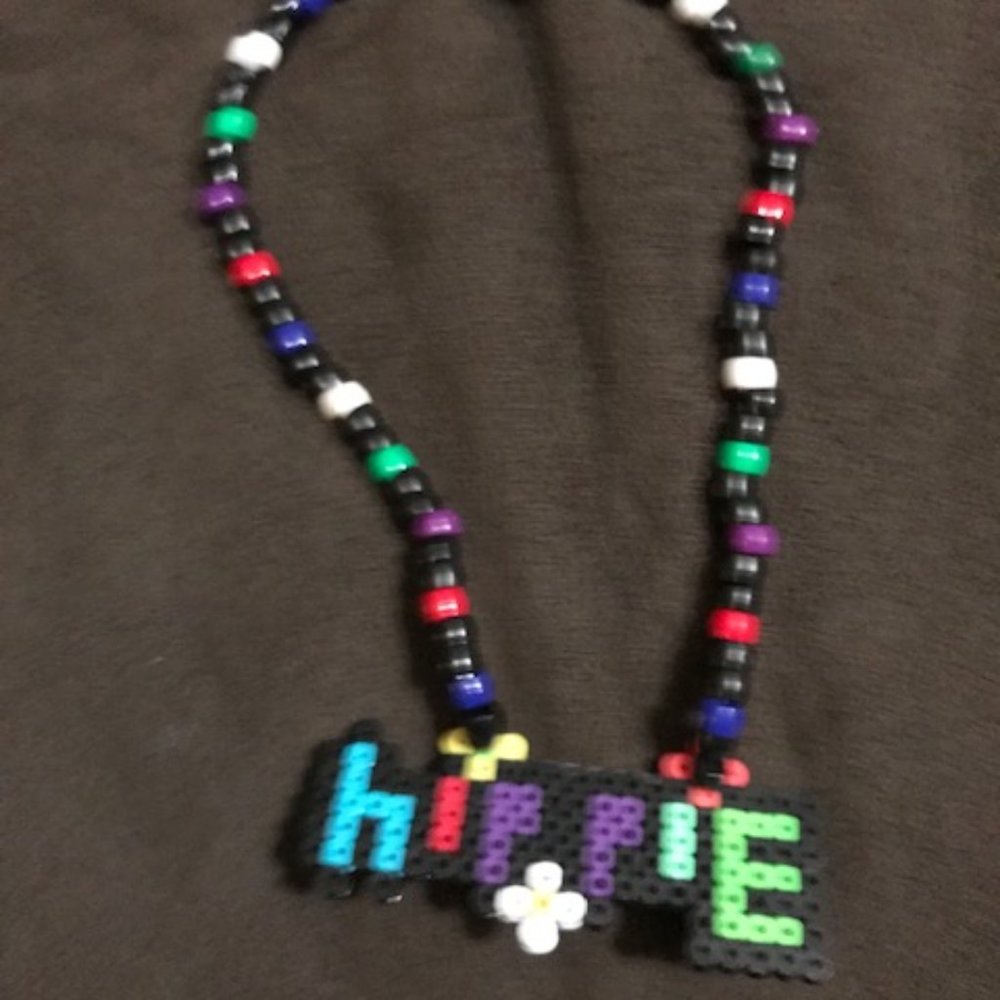 Rave hippie perler bead nacklace